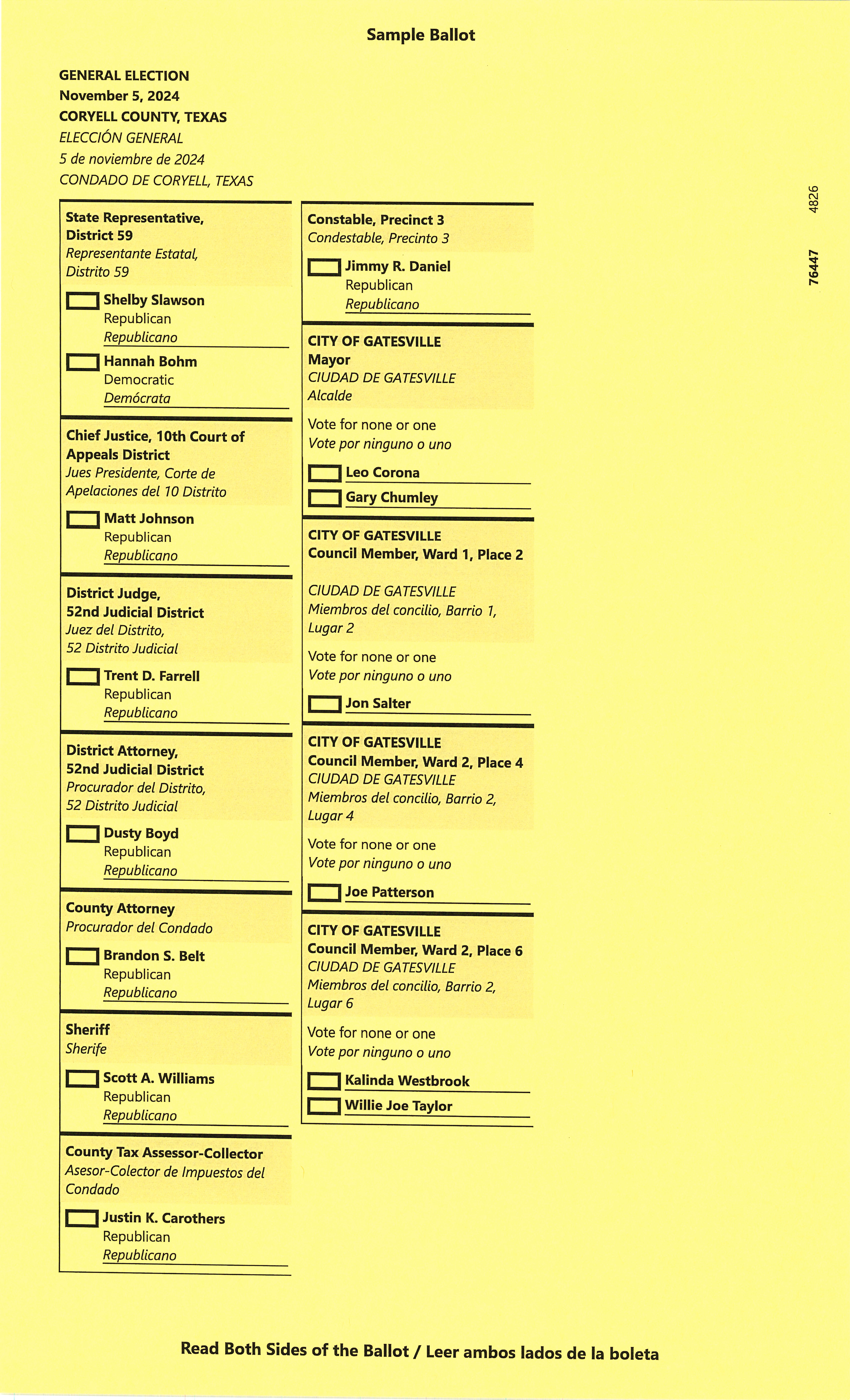 Early Voting Gatesville Texas