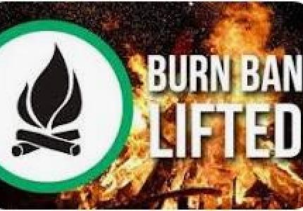 BURN BAN LIFTED