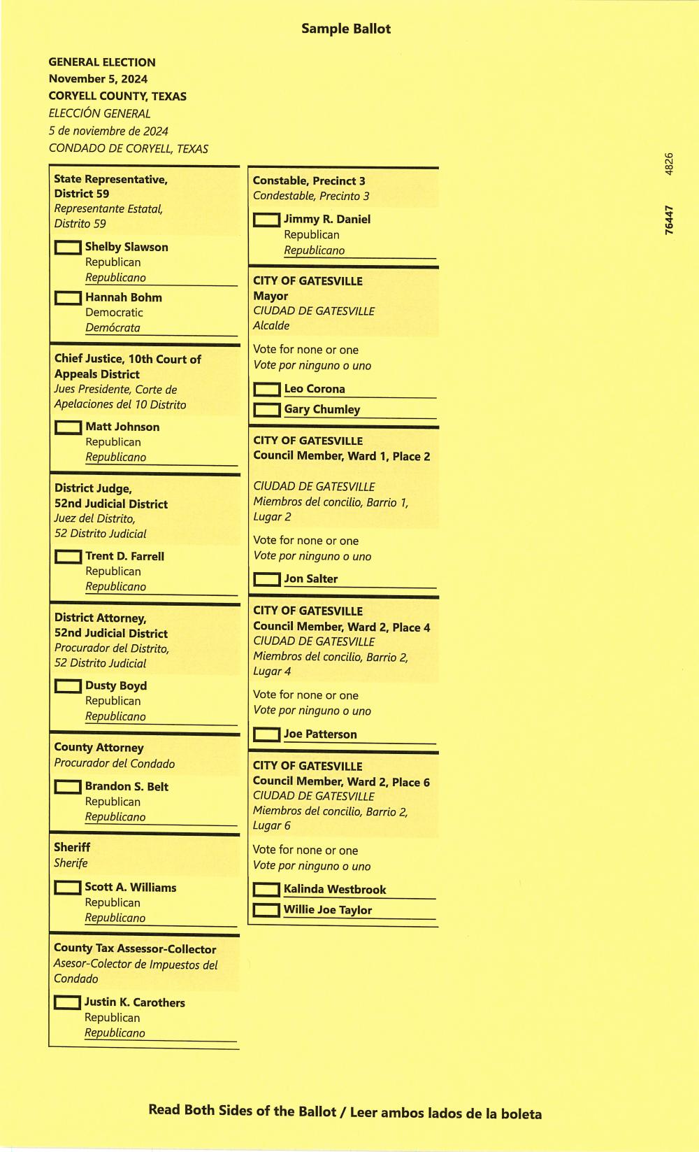 Texas Elections 2024 Sample Ballot Marj Madelena